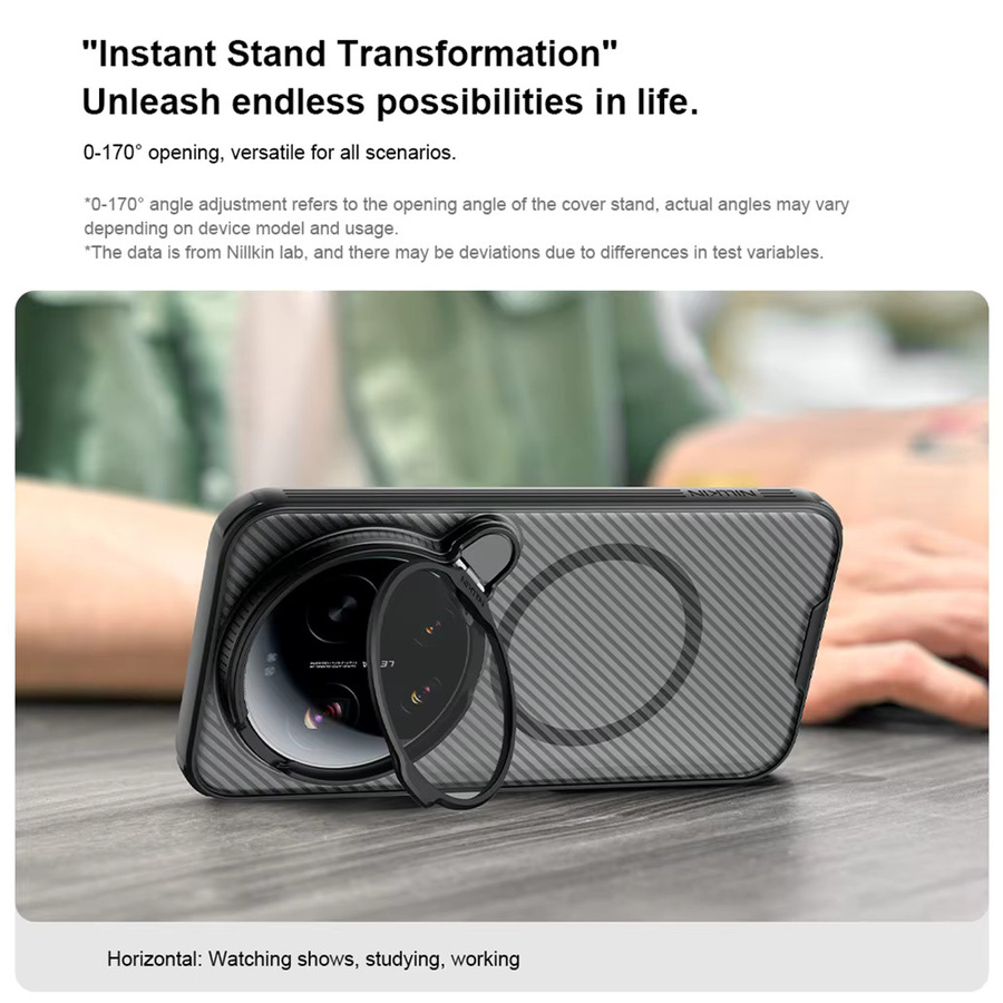 NILLKIN CamShield Prop MagSafe Magnetische Hülle für Xiaomi 17 Ultra in Schwarz mit Kameraabdeckung und stoßfestem Telefonhalter - Bild 4