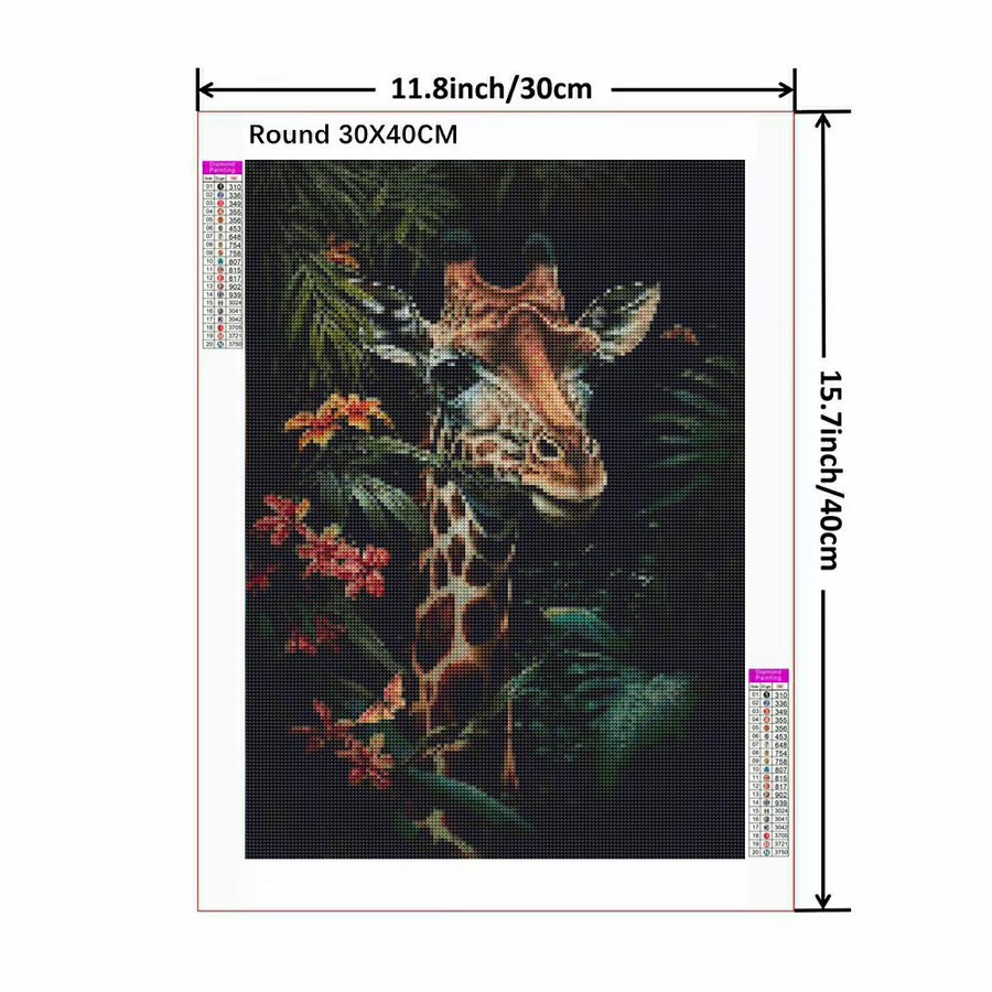 YUTTEE Diamantmalerei 5D DIY Tropische Dschungeltiere Landschaft als Rundes Strass Mosaik Set in Mehrfarbig - Bild 2