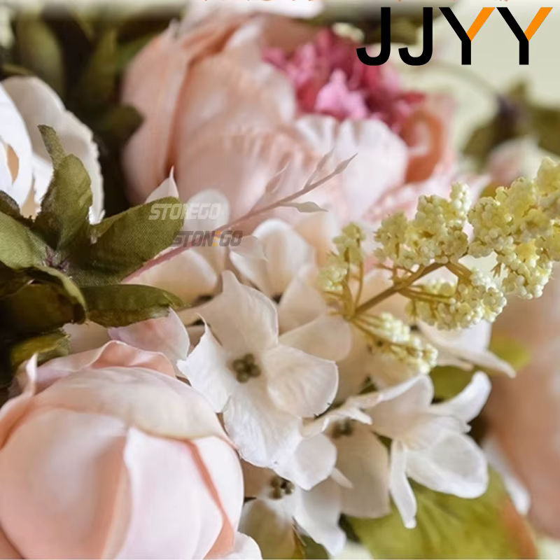 JJYY Künstlicher Blumenstrauß Pfingstrose in Lila, 13 Köpfe, Europäischer Stil aus Kunststoff - Bild 5