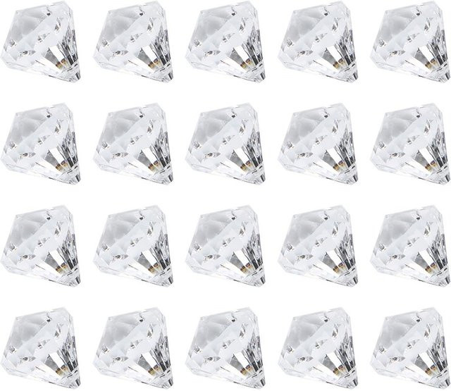 20 Stück Igeteck Acryl Diamant Anhänger Transparent Weiß für DIY Geburtstag Dekoration und Vorhang Ornamente - Bild 1