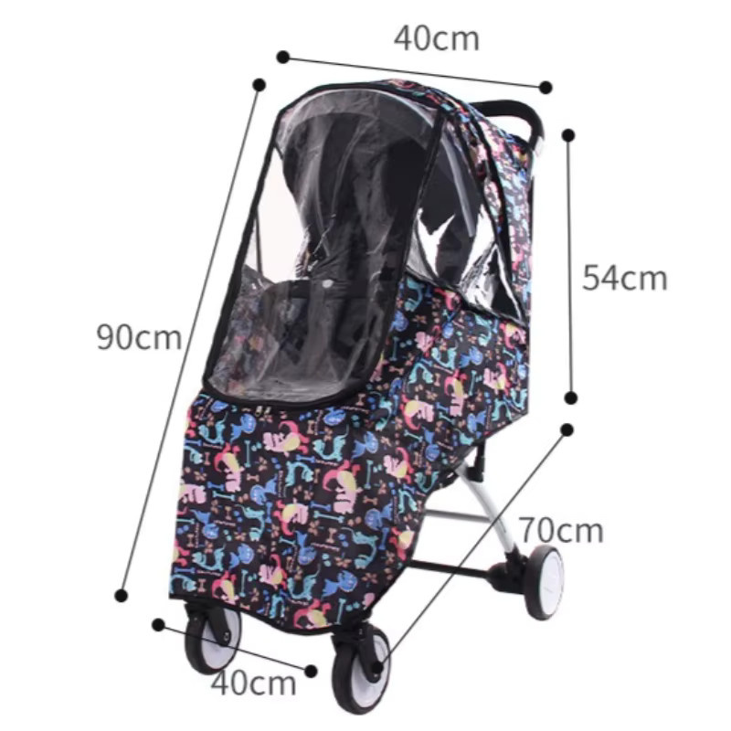 Ardo Universeller Regenschutz für Kinderwagen als Windschutz und Regenmantel in Schwarz und Multicolour - Bild 3