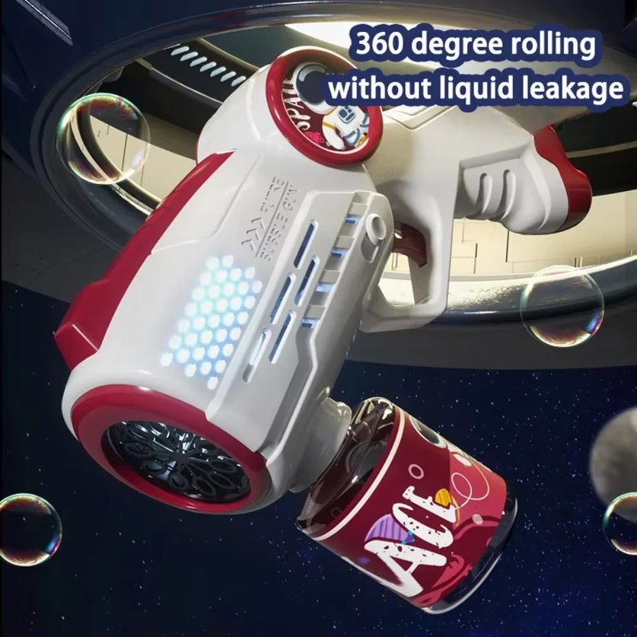 CONUSEA Weltraum Automatische Seifenblasenpistole, mit Licht, Rot - Bild 4