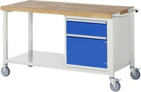 Fahrbare Werkbank RAU Modell 8152 aus Stahl und Holz, B/T/H: 1500 x 700 x 880 cm - Bild 1