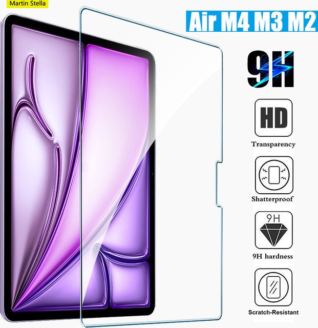 Apple Displayschutz aus gehärtetem Glas für iPad Air 11 und 13 Zoll, transparent - Bild 1
