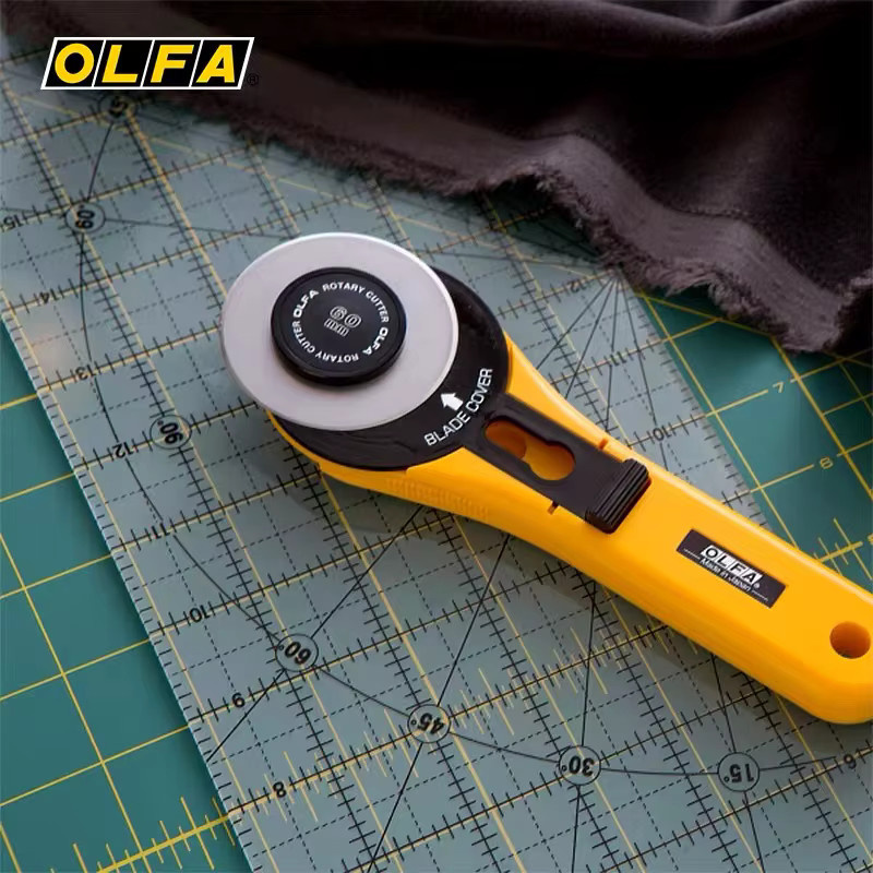 OLFA Japanischer Kreisschneider RTY-Serie Rotierendes Rollmesser für Kurven- und Freiformschnitte in Gelb - Bild 4