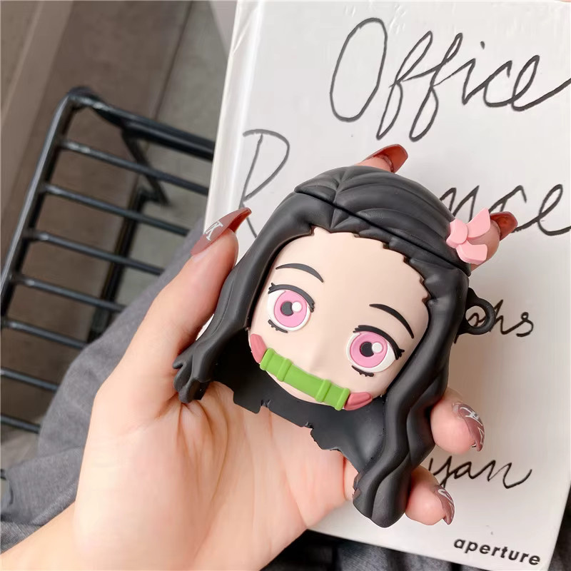 Janpe Anime Silikon Softcover für Apple Airpods Pro, 3D Cartoon Kamado Nezuko Design, Multicolour - Bild 5