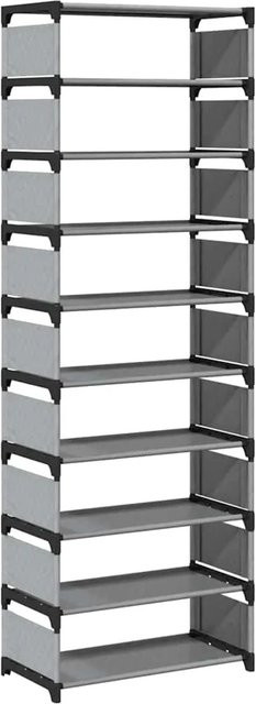 vidaXL Schuhregal 10-stöckig Grau B/T/H: 54 x 28 x 158 cm - Bild 1