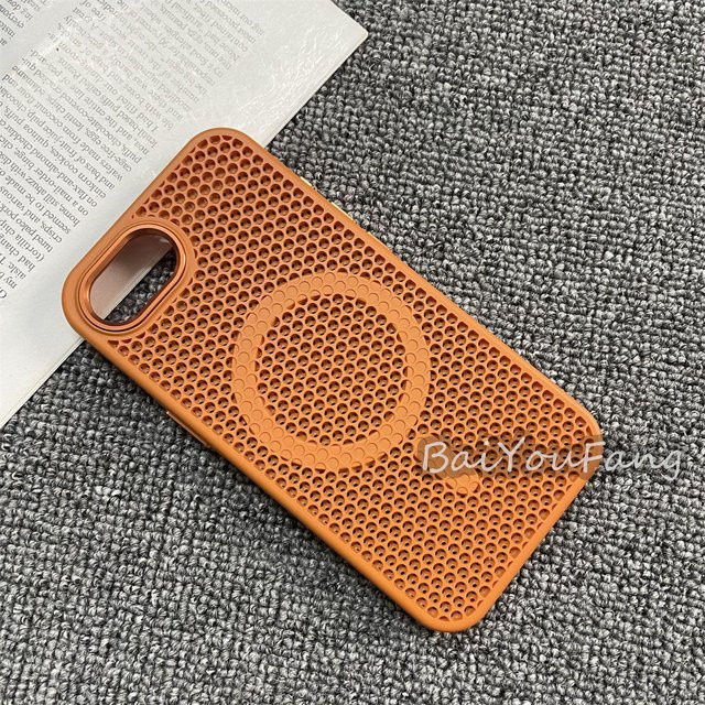 Mellow Home Magnetische iPhone 17 16E 17e Schutzhülle mit Wabenstruktur in Orange - Bild 1