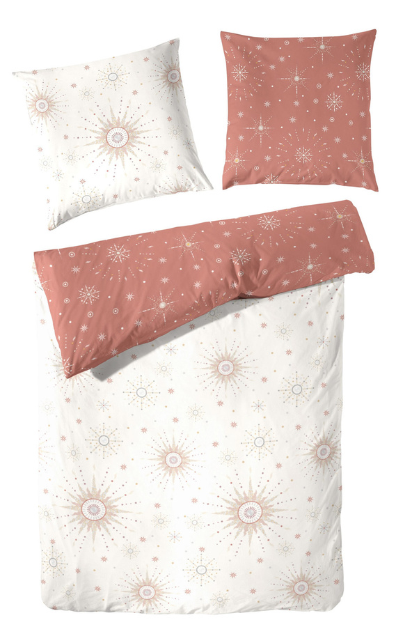 Primera Mako-Satin Bettwäsche Kristalle Eis Rost Natur Wende Design, B/H: 135 x 200 cm und 80 x 80 cm - Bild 1