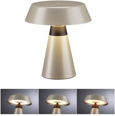 Paulmann Lirox 77061 Tischlampe aus Metall in Gold/Messing und Schwarz, dimmbar, mit Akku und Touch-Funktion