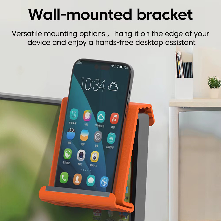 Elough Faltbarer Silikon-Handyhalter Kompakter Telefonständer in Orange - Bild 4