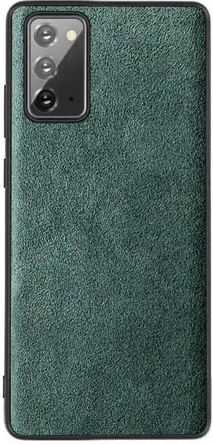 Luxus Leder Alcantara Hülle für Samsung Galaxy S25 Plus S24 S23 S22 S21 Ultra S20 FE Note 20 mit Wildleder-Wende-Fell Rückseite in Grün - Bild 1