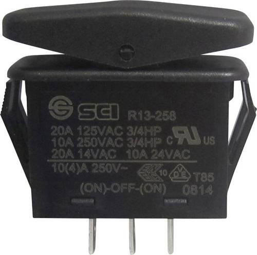 TRU Components Wippschalter TC-R13-258I Schwarz IP66 14 V/AC 21A 1 x (Ein)/Aus/(Ein) tastend - Bild 1