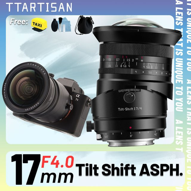 TTArtisan Tilt-Shift 17mm F4 Vollformat-Weitwinkelobjektiv in Schwarz für Sony E, Nikon Z, Canon R, Sigma L, Leica L, Fujifilm GFX und Sony A7-Serie - Bild 1