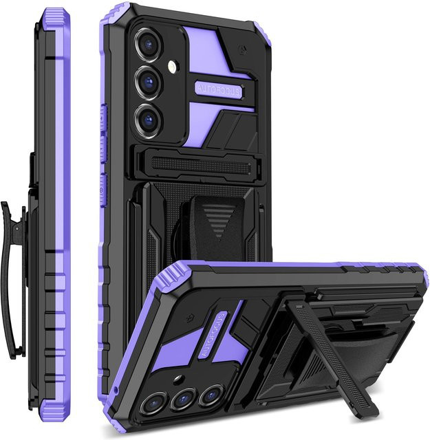 Stoßfeste Handyhülle mit Gürtelclip und Ständer für Samsung Galaxy A13 5G/4G, A23, A53, A73, A33, A03 in Purple von JUST CASE - Bild 1