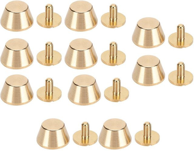 10 Stück Igeteck Nagelköpfe aus Messing für Handtaschen und Lederhandwerk, Farbe: Beige/Gold, Durchmesser: 12 mm - Bild 1