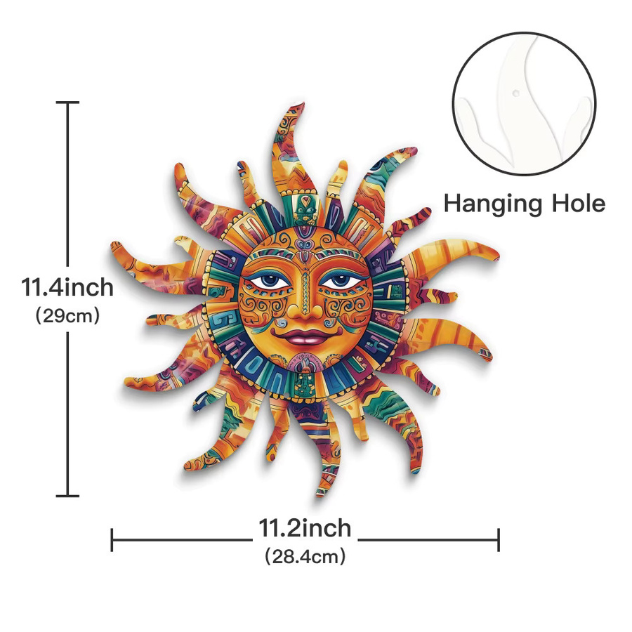 Putuo Decor Metall-Blechschild mit abstraktem Mond-Design in Multicolour für Garten und Wanddekoration im Boho-Stil - Bild 3