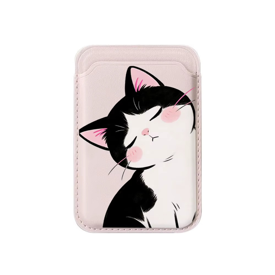 Magnetischer Kartenhalter mit neigbarem Katzenkopf-Muster für iPhone 17 Pro Max und Samsung Galaxy S26 Ultra sowie MagSafe Wallet Cover - Bild 2