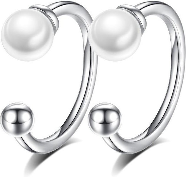 Lucky Star Jewelry Ohrringe Damen, Perle, Kupfer, Silber - Bild 1