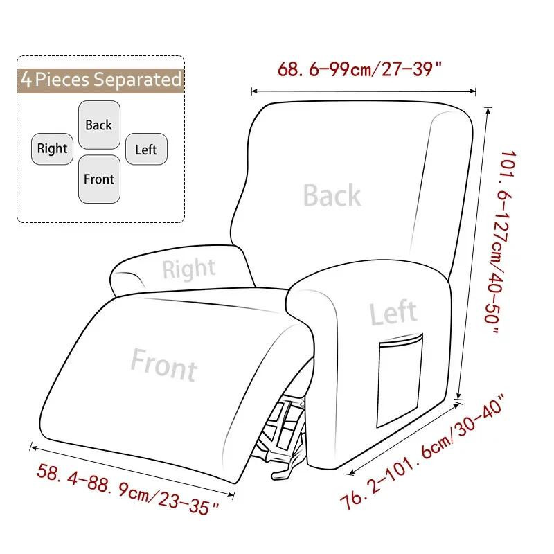 Bestbags 4-teiliger Sesselbezug aus Jacquard-Stretch-Material für 1-Sitzer, rutschfest und waschbar - Bild 2