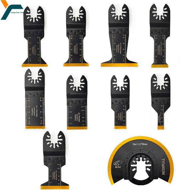 10 Stück Multi-Tool-Sägeblätter aus Bimetall-Titan für schnellen Wechsel, passend für Black+Decker, Bosch, Milwaukee und Makita - Bild 1