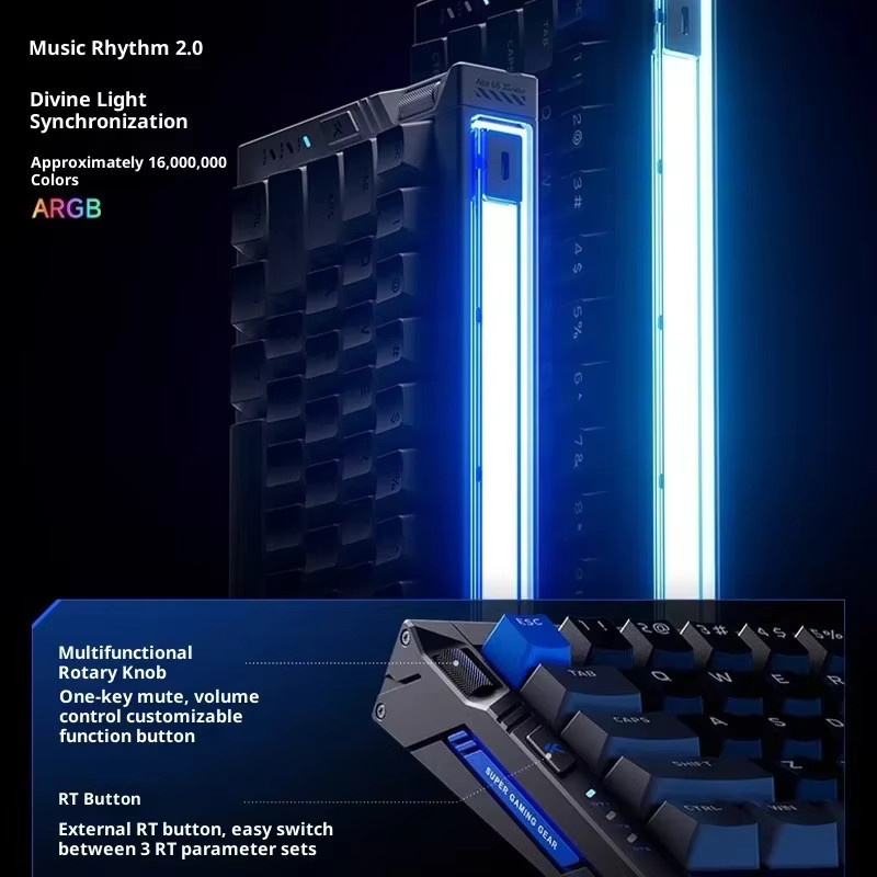MCHOSE Ace68 Turbo Hall-Effect Magnetschalter-Tastatur aus Aluminiumlegierung in Weiß - Bild 3