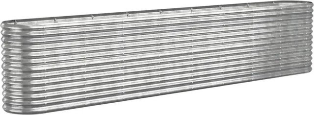 vidaXL Hochbeet aus verzinktem Stahl in Silber, B/T/H: 332 x 40 x 68 cm - Bild 1