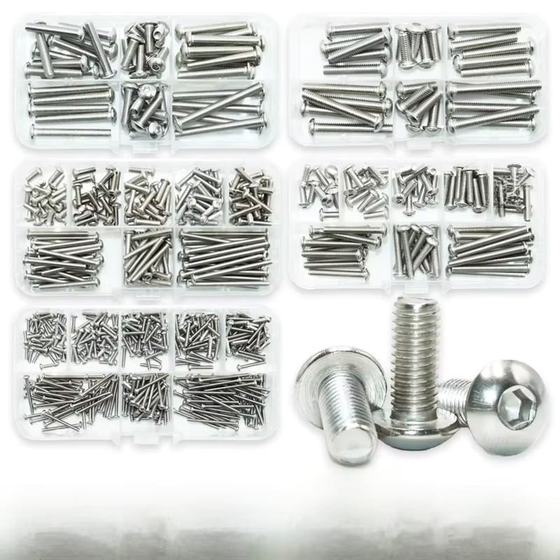 YMAX Sechskantschrauben Set mit Rundkopf und Innensechskant aus A2-70 Edelstahl, Farbe Silber - Bild 4