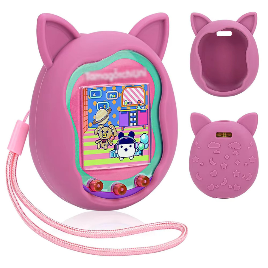 Bandai Tamagotchi Uni Schutzhülle, Silikon, mit Katzenohren und Handschlaufe - Bild 2