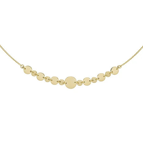 Colfem Halskette mit Plättchen, 925 Sterling Silber, gold vergoldet, 45 cm, Unisex - Bild 1