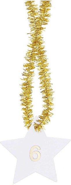 Rico Design Paper Poetry Adventskalenderanhänger Sterne in Weiß, 24 Stück - Bild 1