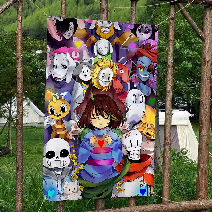 Beast Kingdom Undertale Vintage Banner Dekoration mit Anime Design, Mehrfarbig, B: 70 cm, H: 50 cm - Bild 4