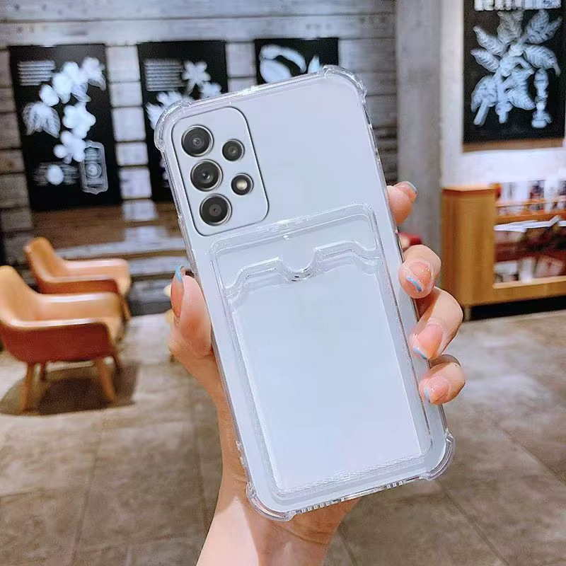 Transparente Karten-Tasche und Brieftasche als Schutzhülle für Samsung Galaxy A-Serie (A12, A13, A14, A21S, A23, A24, A32, A33, A34, A35, A52, A53, A54, A55, A72, A73) - Bild 3