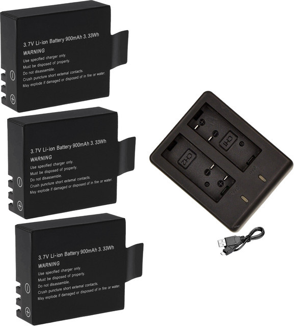 SJCAM wiederaufladbarer Li-Ionen-Akku 3,7 V 900 mAh in Schwarz für SJ4000 SJ5000 SJ6000 WiFi SJCAM Sport Action Camera - Bild 1