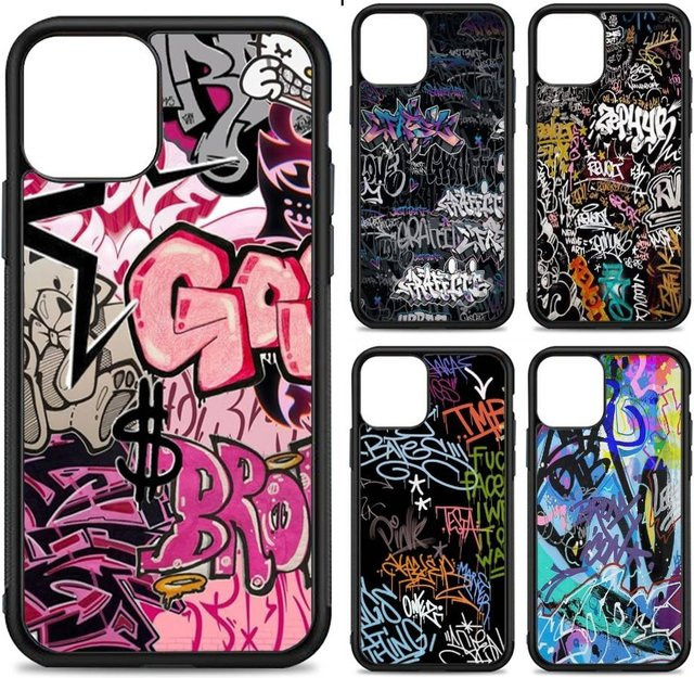 Graffiti Kunst Handyhülle in Rosa für Apple iPhone 11 12 13 14 15 16 17 Pro Max Plus aus Silikon und TPU - Bild 1