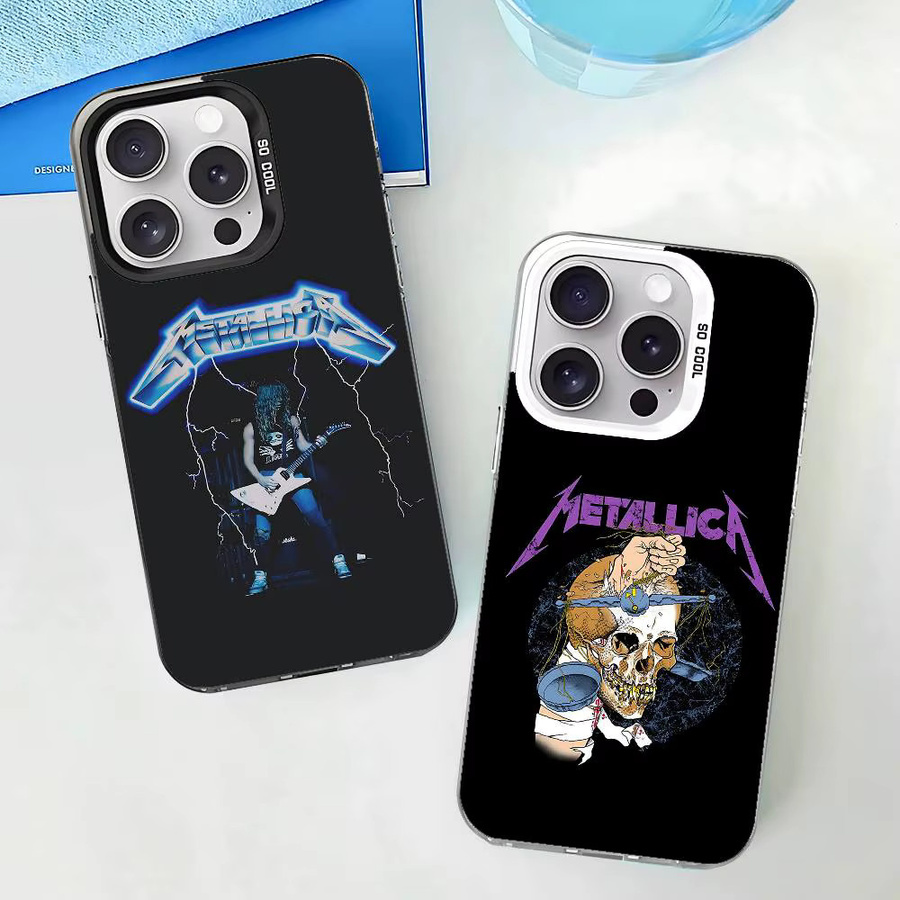 Stoßfeste Metallica M-Metall Handyhülle für Apple iPhone 11 bis 17 Pro Max Plus in Silber und Schwarz - Bild 3