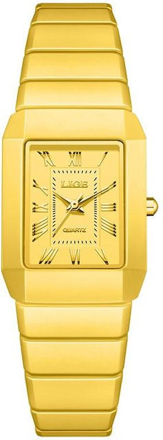 LIGE Armbanduhr, Keramik, Quarz, Gold, Damen - Bild 1