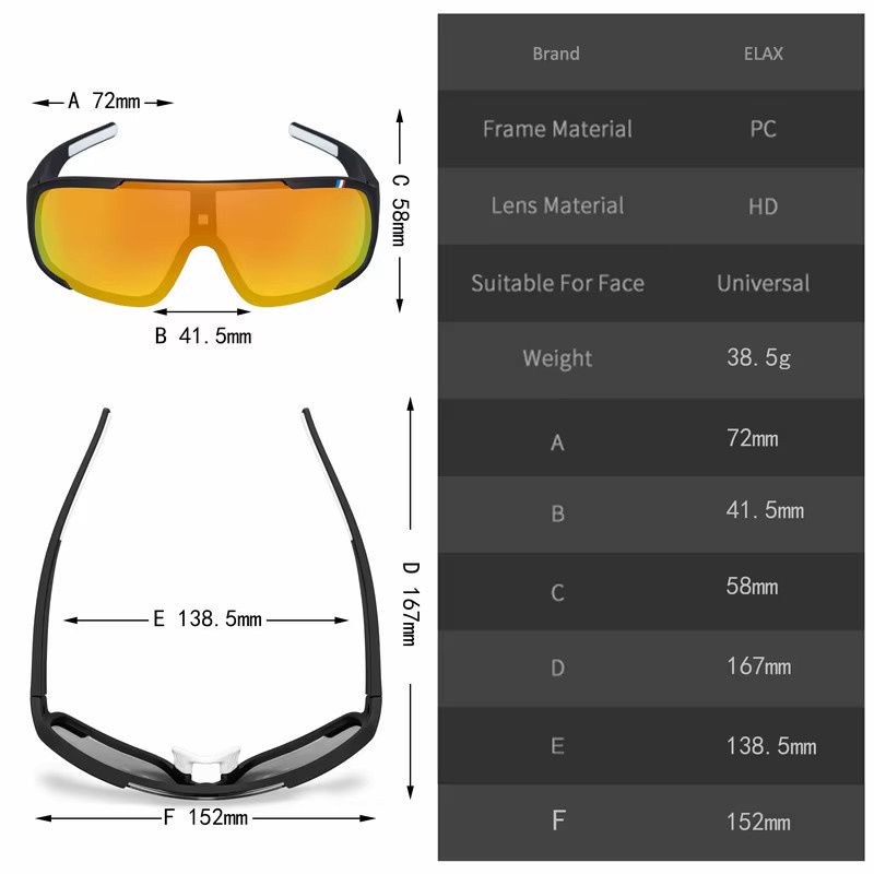 ELAX Sportsonnenbrille, polarisiert, photochrom, Vollrand, black, Unisex - Bild 4
