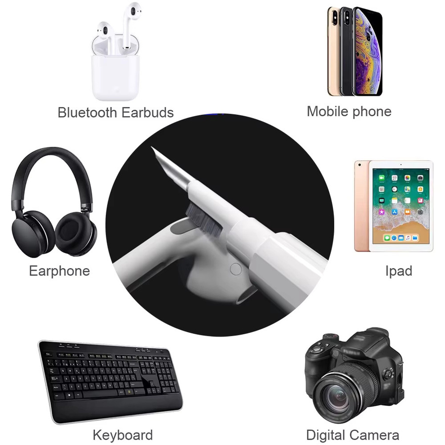 Bluetooth-Kopfhörer Reinigungsset mit Pinsel und Stift für AirPods Pro, iPhone und Huawei FreeBuds in Schwarz oder Weiß - Bild 5