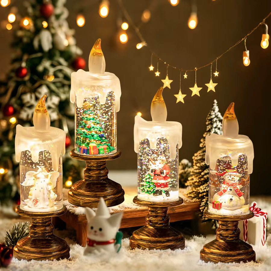 GGBEE Flammenlose LED Kerze für Weihnachtsdekoration, batteriebetrieben, Tischdekoration, Höhe: 15,5 cm, Breite: 5,5 cm, Tiefe: 5,5 cm - Bild 2