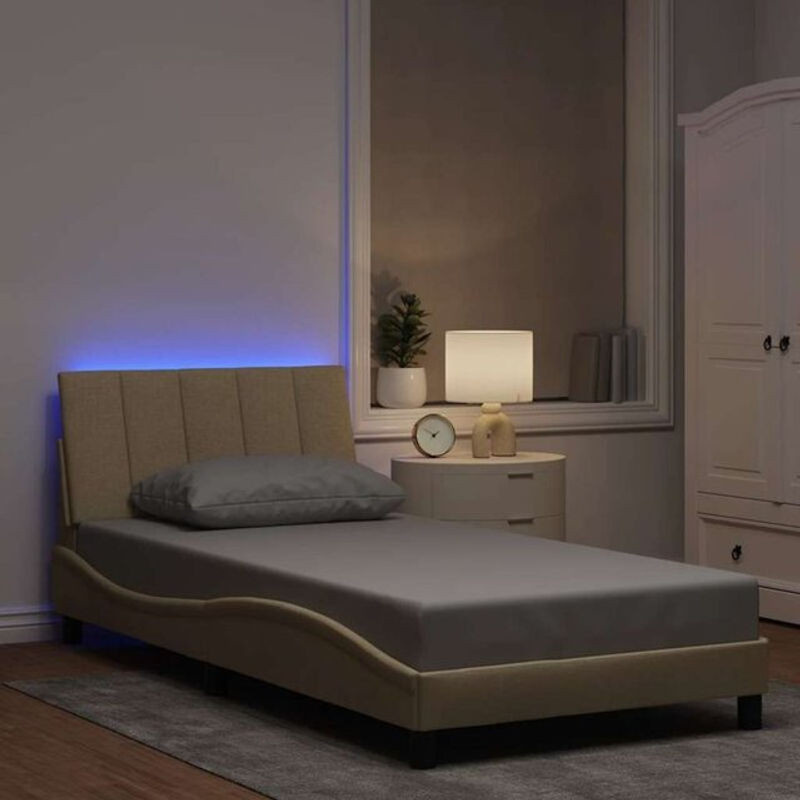 Polsterbett hanko von Vidaxl in Creme Beige aus Stoff und Metall, B/T: 100 x 200 cm - Bild 1