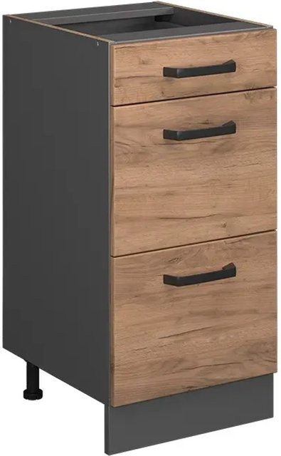Vicco Küchenunterschrank R-Line Goldkraft Eiche/Anthrazit mit Schubladen, Breite: 40 cm - Bild 1