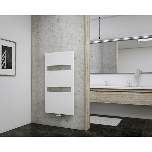 Schulte Badheizkörper Turin in Alpinweiß, B/H/T: 60,5 x 114,3 x 9,5 cm, 438 W - Bild 2