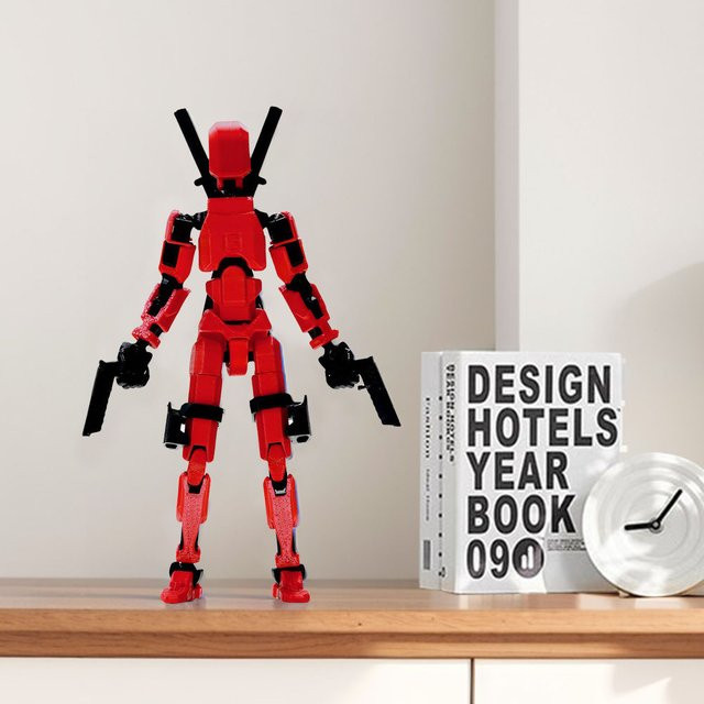 APWIKOGER Roboter Actionfigur 3D gedruckt, Blau, Mehrgelenkige Figur als Schreibtischdekoration - Bild 1