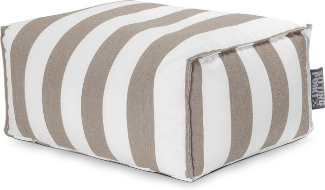 Sitting Point Hocker Santorin Roll 100 in Taupe Beige mit Streifen-Muster und Rollen - Bild 1