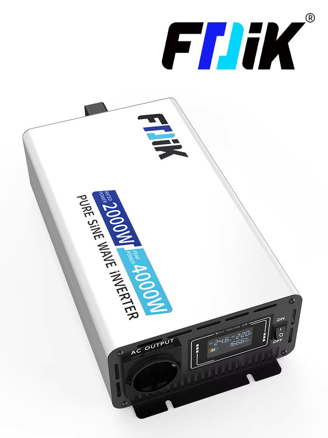 FDIK 24V 4000W Wechselrichter mit reinem Sinus und Farbdisplay, 220V Solarstromwandler für Camping - Bild 6