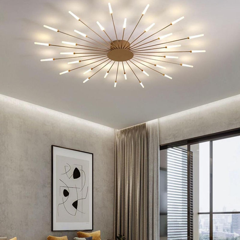 CozyCorner Moderne LED Pendelleuchte in Gold mit 30 Köpfen im kreativen Feuerwerk Design für Wohnzimmer, Schlafzimmer und Ausstellungshallen - Bild 2