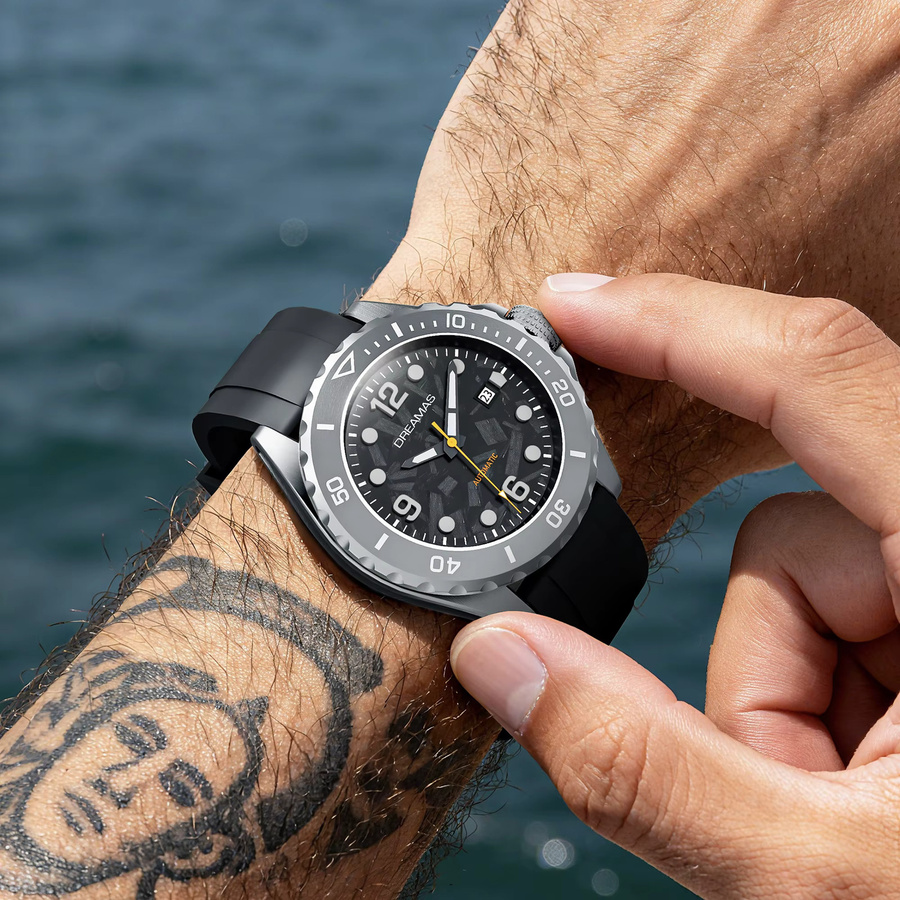 DREAMAS Taucheruhr, Automatik, Titan, Schwarz, Herren - Bild 5