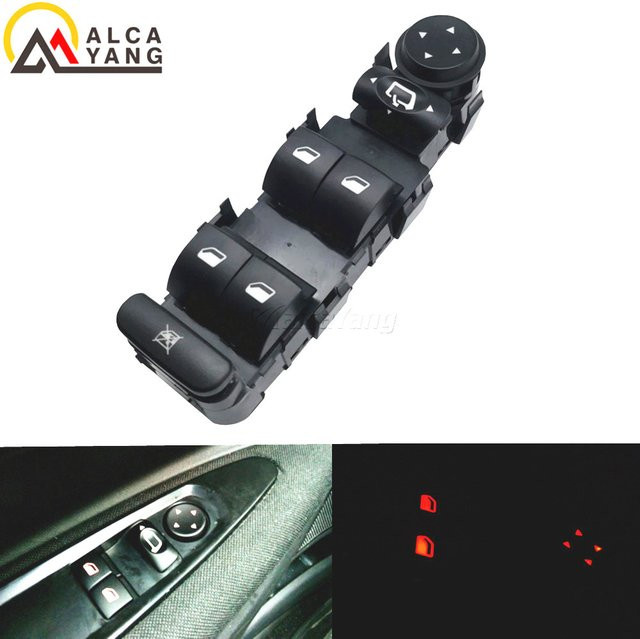 Malcayang Elektrische Hauptfenster-Spiegelhalterplatte in Schwarz für Citroen C4 2004-2009, 9-polig - Bild 1