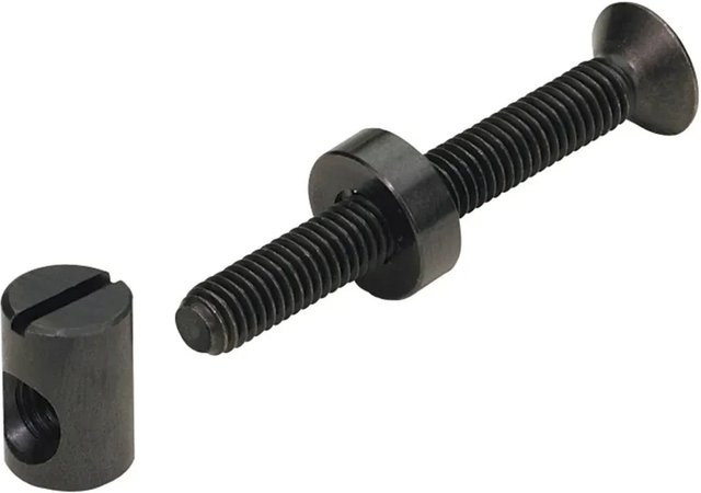 Hettich Verbindungsbeschlag mit Kloben M6 x 50 mm aus Stahl in Schwarz Matt, 8 Stück - Bild 1